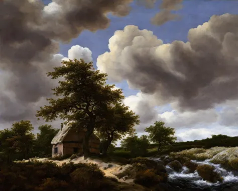 a traditional oil painting by Jacob van Ruisdael