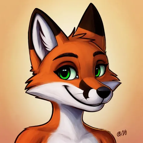 fox, anthro, smiling, eye