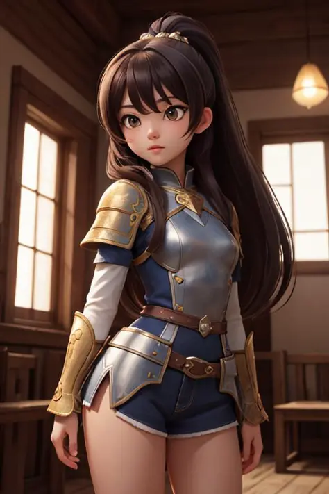 (masterpiece), best quality, high resolution, highly detailed, detailed background, perfect lighting, petite knight girl