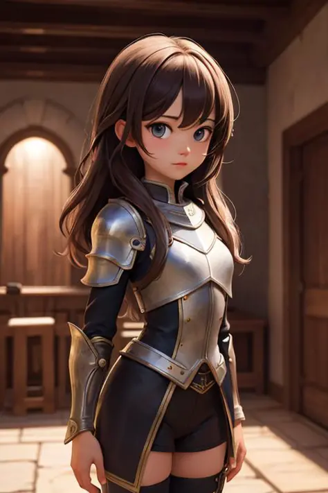 (masterpiece), best quality, high resolution, highly detailed, detailed background, perfect lighting, petite knight girl
