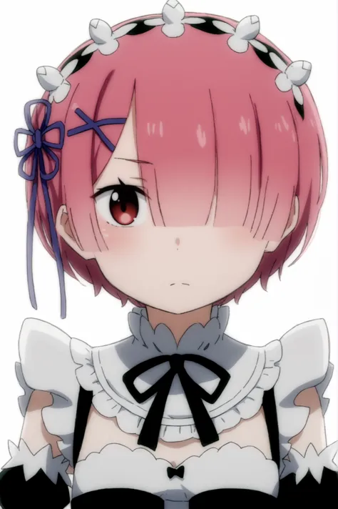 a close up of a person with a pink hair and a bow