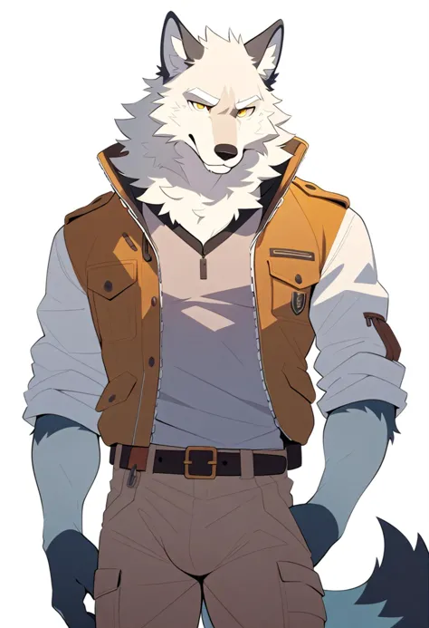 a cartoon picture of a man with a jacket and a vest