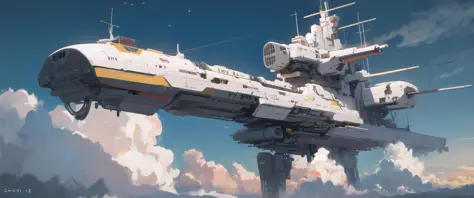[LoRA] Flying Warship / 装甲空母 Concept (With dropout & noise version)