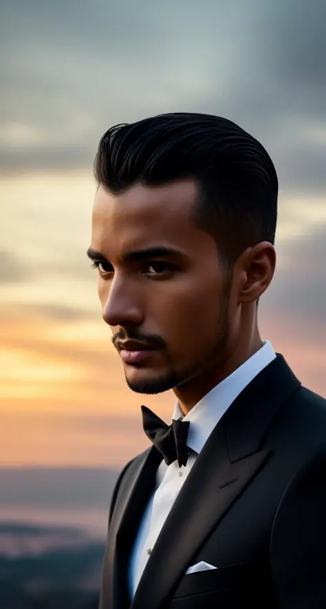 Close portrait of elegant [undercucho] person in tailored suit- futurist style, intricate baroque detial, elegant, glowing lights, highly detailed, digital painting, artstation, concept art, smooth, sharp focus, illustration, art by wlop, mars ravelo and greg rutkowski
(high detailed skin:1.2), 8k uhd, dslr, soft lighting, high quality, film grain, Fujifilm XT3  <lora:breastinclassbetter_v141:0.5>  <lora:inniesbettervaginas_v11:1.0> mix4