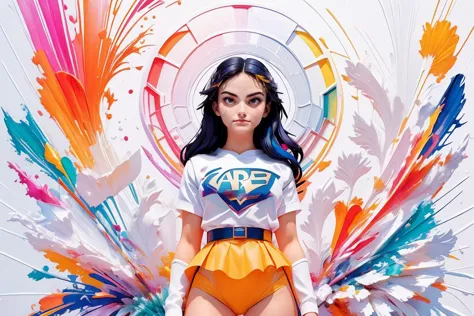 photo of beautiful (((cm3nd3s:1.05))), a woman looking at viewer, (((dramatic))), (((intense))), (((sexy superhero outfit))), (geometry), geometry figures, framing, (((beautiful detailed colorful art:1.4))), (art by Carne Griffiths:1.2), (art by Anato Finnstark:1.2), (magazine cover:1.3), fashionable, vibrant, dynamic, statement, striking, modern, trendy, ((focus)), fashion,<lora:GachaSplash4:1.1> (white background:1.5) [(white background:1.5),::5] <lora:blindbox_v1_mix:1> <lora:impasto:0.5>, (looking at the camera:1.2), (colorful splatter:1.2)