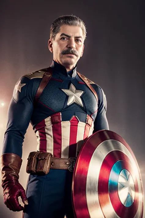 modelshoot style, muscular,Joseph Stalin dressed as Captain America,no helmet,intricate details, lens flare, intricate detailed face, 4k, 8k, hdr
<lora:Joseph_Stalin:0.8:1,1,1,1,1,1,0,1,1,1,1,1,1,1,1,1,1>