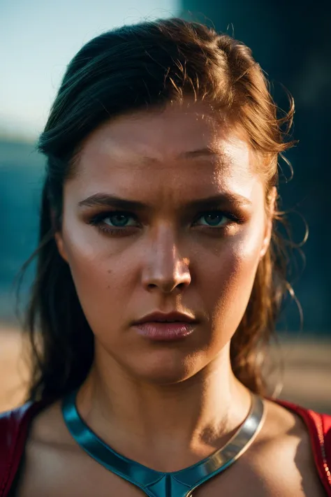 a close up of a woman with a necklace on her neck