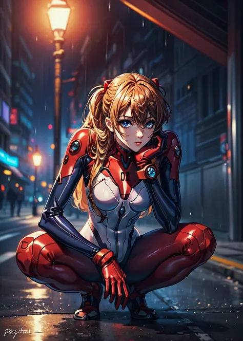 best quality, masterpiece, realistic, photorealistic,<lora:AsukaLangleySouryuuV2:0.7> souryuu asuka langley, 1girl, solo, , breasts, looking at viewer, red bodysuit,detailed background, in street, night, light, rain
BREAK
outdoors, twilight, raytracing <lora:add_detail:1>