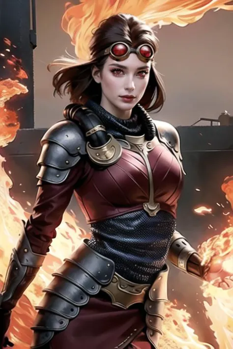 (masterpiece:1.2),(best quality:1.2)),perfect eyes,perfect face,perfect lighting,fashion,masterpiece,best quality,highly detailed,
1girl,beautiful,cowboy_shot,solo,(looking at viewer:1.1),<lora:Chandra:1>,goggles,fire,red eyes,