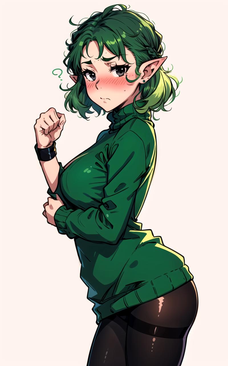 Tatsumaki, pelo verde, mostrando y chupando las tetas, completamente  desnuda - SeaArt AI