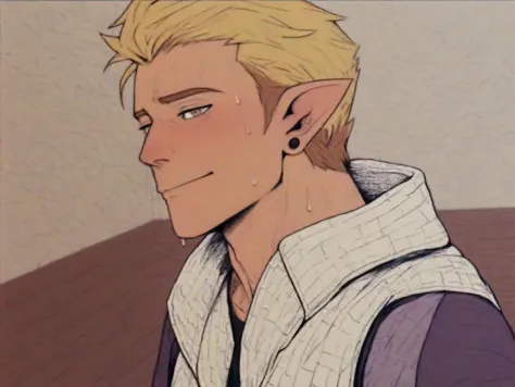 a close up of a cartoon of a man with blonde hair