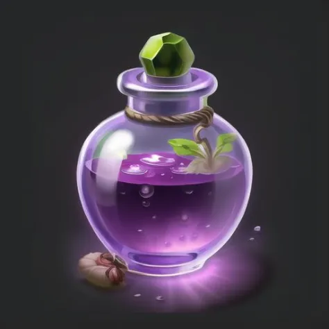 baoping,water,purple,(green leaves:0.6),Glass,black background,simple background,<lora:baoping_lora-000009:0.8>