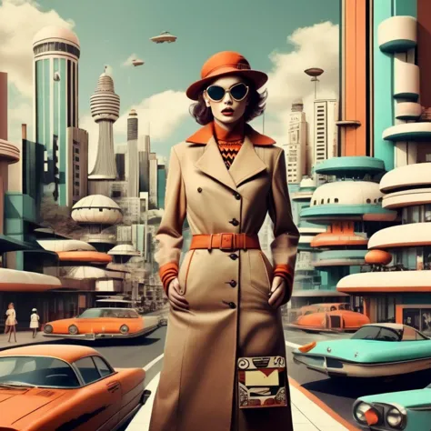a retro  fashion  designed  city, realistic image, photo <lora:retro fashion cyberpunk style:1>