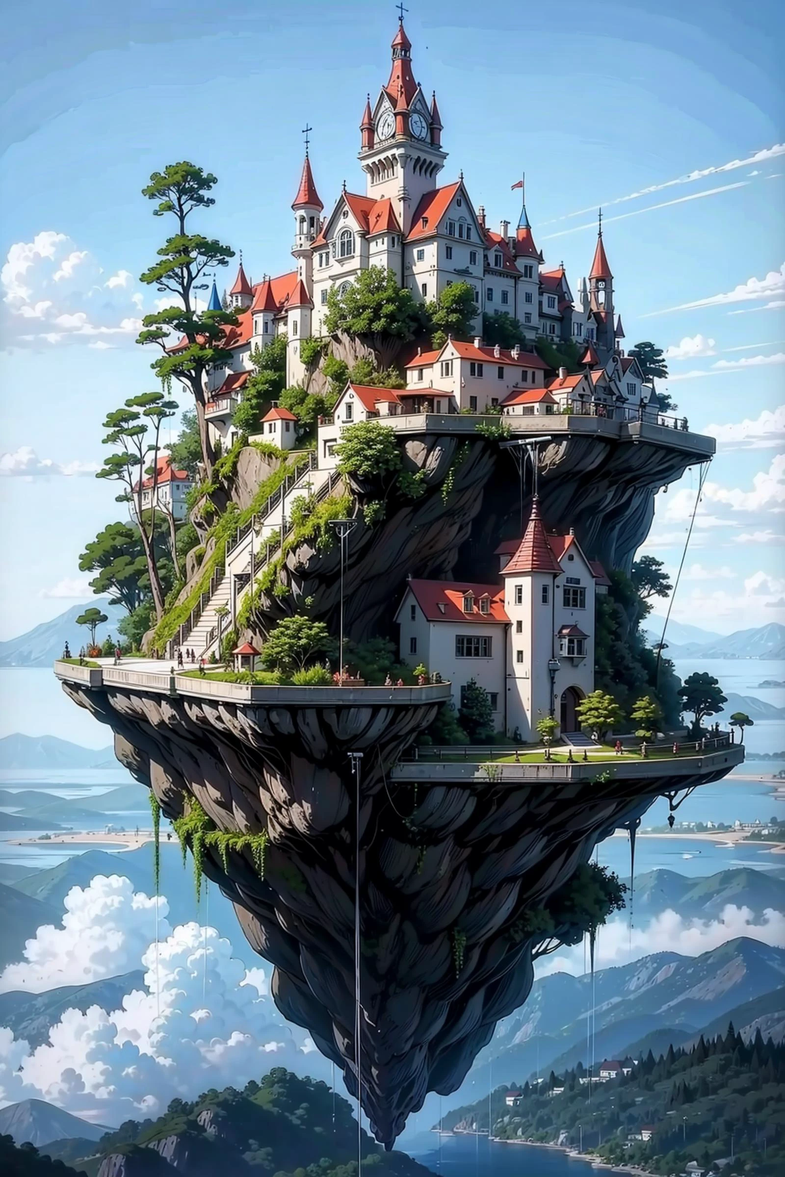 masterpiece, best quality,  (Earth, magic ),,Suspended city,    