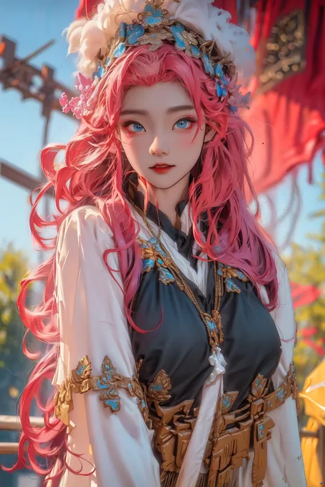 <lora:seraphineee:0.8>,ulzzang-6500-v1.1,masterpiece,illustration,an extremely delicate and beautiful,extremely detailed,CG,unity,8k wallpaper,Amazing,finely detail,masterpiece,best quality,official art,extremely detailed CG unity 8k wallpaper,absurdres,incredibly absurdres,huge filesize,ultra-detailed,highres,extremely detailed,extremely detailed eyes and face,beautiful detailed eyes,light on face,cinematic lighting,1girl,see-through,looking at viewer,outdoors,
A Girl,Chinese Opera,blurry,<lora:20240229-1709136181449:0.6>,cowboy_shot,