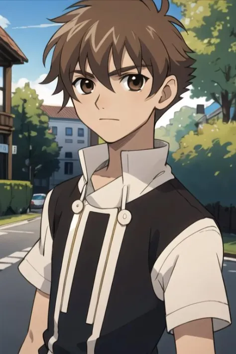 masterpiece, best quality, movie still, 1boy, solo, male focus, looking at viewer, , , , realistic, <lora:syaoran_tsubasa_chronicle:0.66>, syaoran_tsubasa_chronicle, brown hair, brown eyes, toga costume, ,