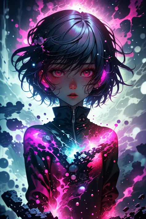 (Childish Photo:1.3) of (Graphic novel:1.3) a photo of a girl with white short hair <lora:edgRageAura:1> red, aura, edgrageaura, glowing,Highly Detailed,(Desaturated:1.3), <lora:LCM_LoRA_Weights_SD15:1>