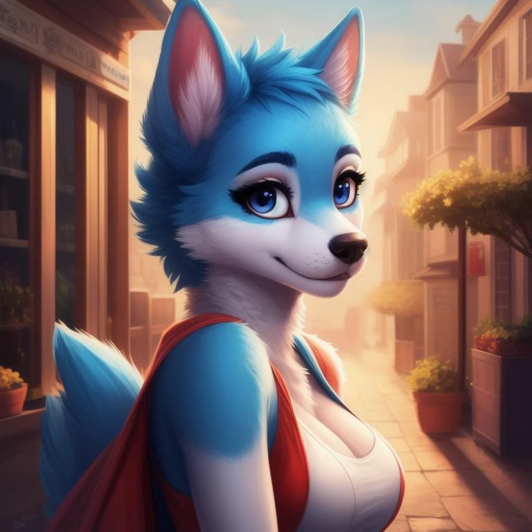 cute female anthro bird, canine, beauty, furry, sharp, clear, hi res, high resolution, detailed background