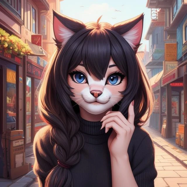 擬人化された猫娘の画像, 女性, 毛皮のような, 美しさ, かわいい, 愛らしい, そこには何もありません, シャープ, 詳細な背景