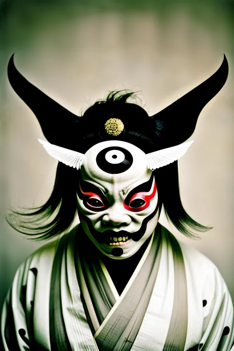 yokai , a demon in a costume, art photography