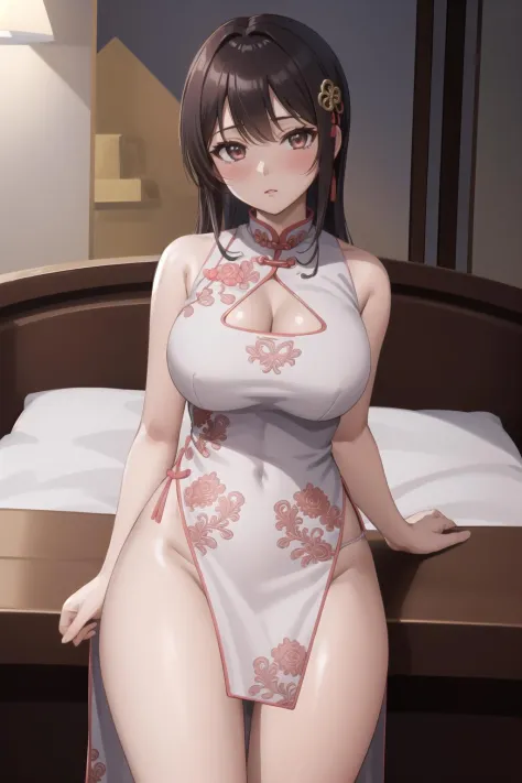 White qipao/一套国风白色旗袍