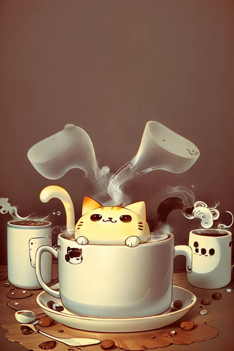 cute00d, looking at viewer, simple background, cup, :3, cat, mug <lora:cute00d-000020:1>