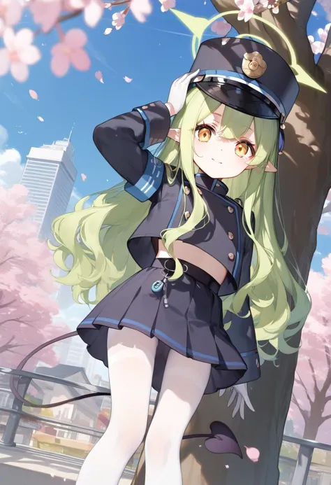 a close up of a person in a uniform standing near a tree