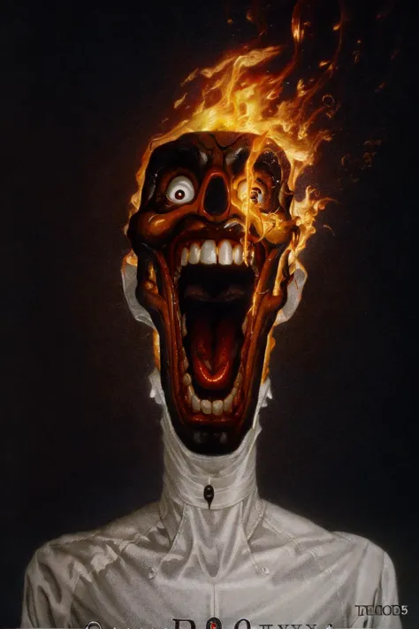 Alex Pardee, lowbrow, cursed, toon, open mouth, no humans, fire, tongue out, fangs, monster, black eyes, 1boy, simple background
 <lora:Sacrifice_to_the_Ancient_Ones:0.7>