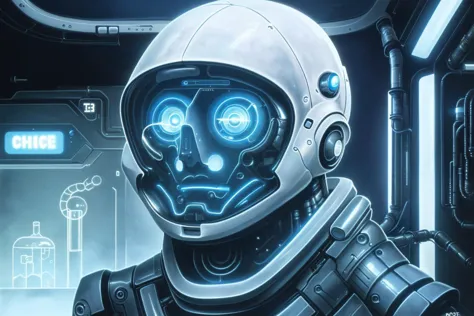 ghost in the machine, futuristic, science fiction,highly detailed,