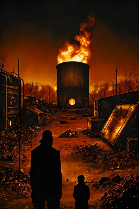 (It is as black as malevitch's square, the cold furnace in which we stare), surreal, vibrant, cinematic, realistic, apocalyptic,