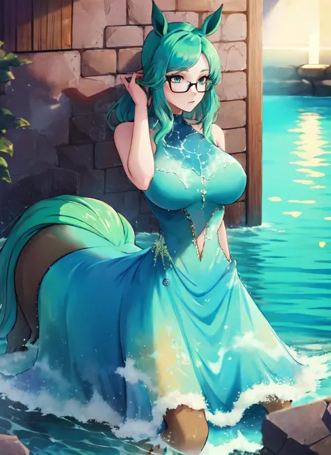 ((best quality)), ((highly detailed)), detailed face, beautiful face, , (1girl), (glasses), <lora:Adjusting hair & Hair Tucking b:1>, adjusting-one-hand, hand up, hand in own hair, <lora:aiomonstergirls_loraLocon:.3>, <lora:centaur_cpt_v01:.7>, centaurcpt,...