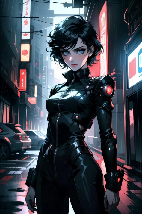 ((ultra detailed, masterpiece, best quality))
<lora:BioshockElizabeth:0.9>
BioshockElizabeth, 1girl, blue eyes, short hair, beneath the neon lights of a cyberpunk city, in a futuristic bodysuit, on a rain-soaked street