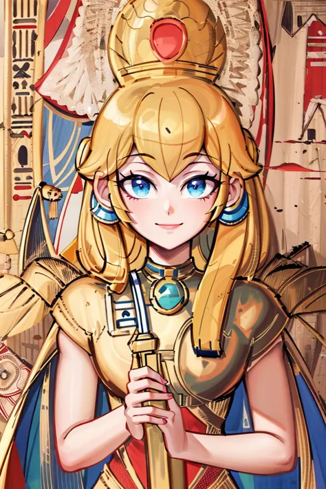 a cartoon image of a woman in a golden outfit holding a sword