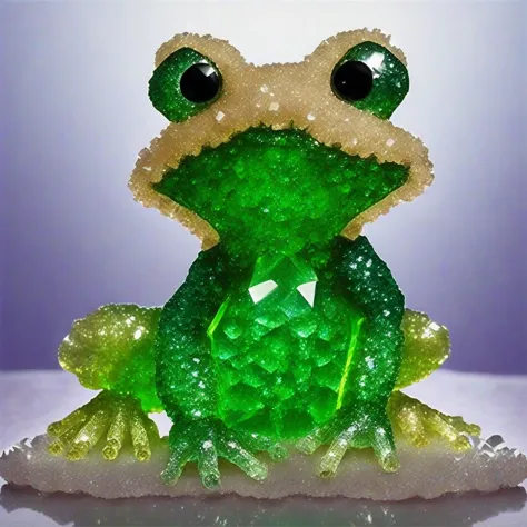 there is a green frog made of gummy sitting on a plate