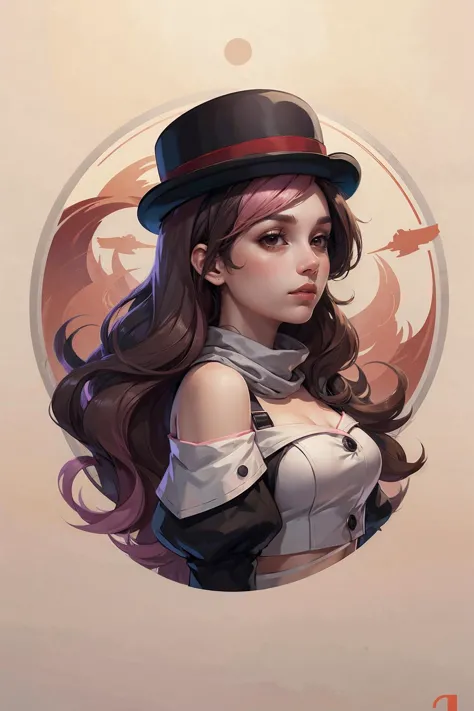 a woman with a top hat and a top dress