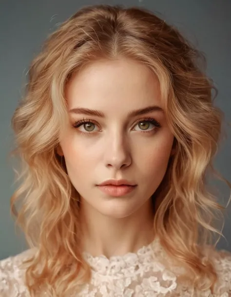 a woman with blonde hair and a white dress posing for a picture