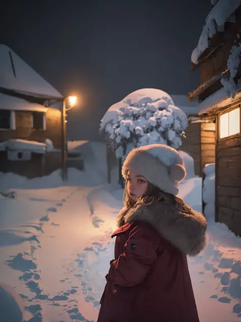 raw photo of girl, close-up, siberian atmosphere, winter, snow, blizzard, night   <lora:siberian_atmosphere_v1:1.0>