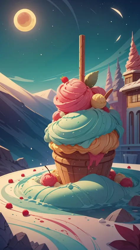 GelatoStyle paisagem lunar tubo de chaminé,trincheira
 (obra de arte:1.3) (melhor qualidade:1.2) (alta qualidade:1.1)