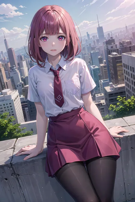 masterpiece, best quality,2girl,young girl, pearl eyes, chocolate, ((fauxhawk)),sleepy _face,shiny skin,huge breasts,nice leg line:1.3,thick thighs, thin waist,short sleeve school uniform, aquamarine necktie, pencil skirt, pantyhose, flats, , Sandy_shore_by_the_ocean,,looking at viewer,from front,full body