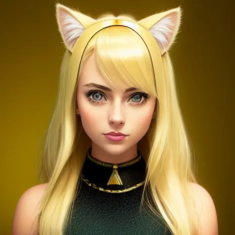 1girl, solo, photograph, photorealism, woman in her 20s, american, yellow hair, blonde hair, bronze hair, light hair, blonde, cat_ears, animal_ears,  blonde hair,   incredibly detailed beauty, Natalie Dyer, Elizabeth Teeter,  Scarlet Johanson, looking_at_camera,   highly detailed,   ring light, Kodak photograph, photorealistic, AGFA Colors,  rim lighting,