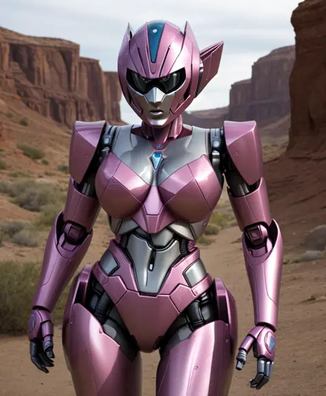 cowboy shot of arcee, robot, 1girl