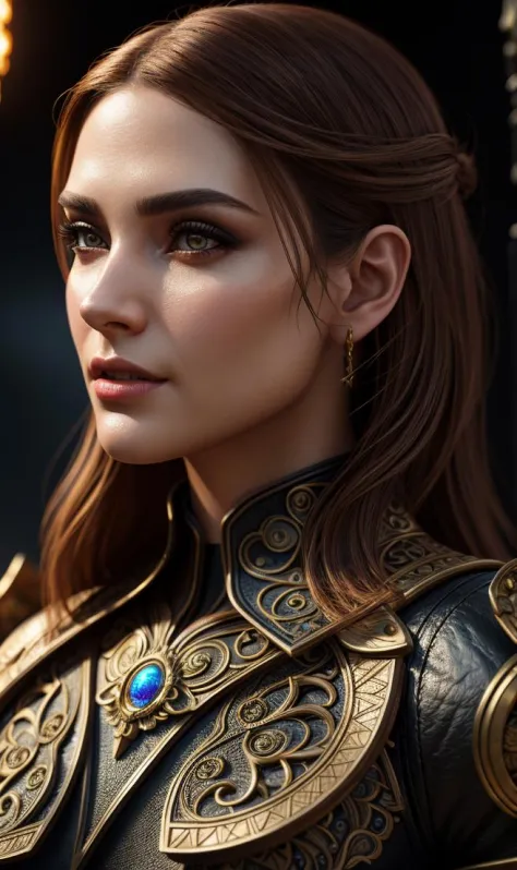 Highly detailed full body, beautiful woman wearing intricate leather clothing, dynamic pose, slow-motion, (detailed skin), (detailed lips), (detailed eyes), (Sci-Fi setting) (detailed face), detailed eyes, depth of field, soft lighting, masterpiece, best q...