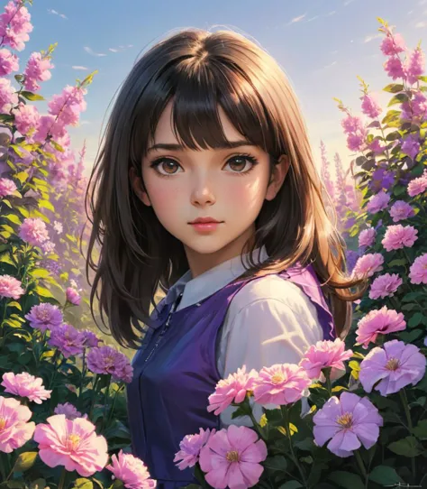 1girl,solo,best quality, high quality, masterpiece, 
 flower, purple flower, <lora:Purple Dom SDXL-000001:0,.8>