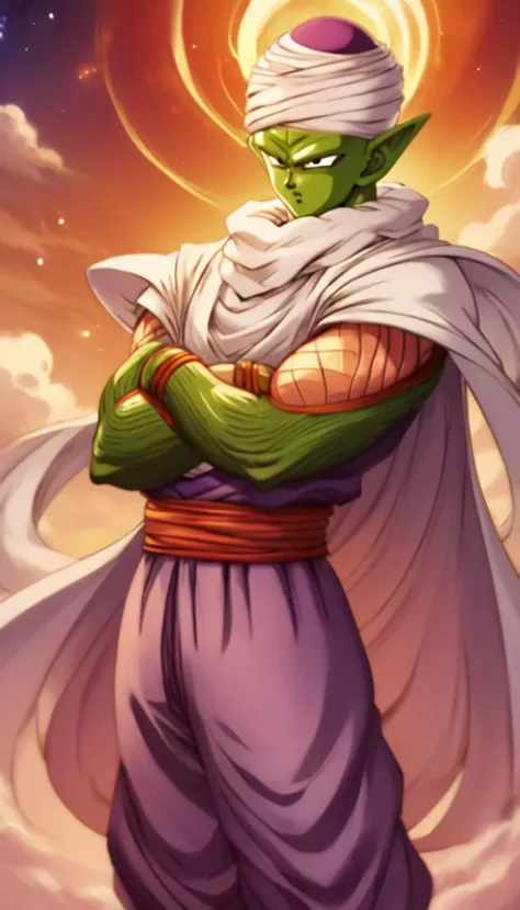 空靈的 fantasy concept art of   piccolo, 白頭巾 . 華麗的, 天上的, 空靈的, 繪畫般的, 史詩, 雄偉, 神奇, 幻想藝術, 封面藝術, 夢幻般的