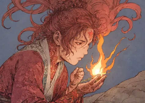 fantasy illustration,anime,art by Tsutomu Nihei,manga,oil paint;
closeup,Firebender,princess,intricate red tattoos,using fire powers to melt metal with his hands,kamekameha,fire storm,mini tornado,edo period japan,cherry blossom tree;, <lora:moebzxl:0.5>, by moebius, masterpiece, best quality, intricate, highly detailed:1.1, drawing, concept art by Jean Giraud, a photograph of  <lora:diffused light style:0.5>
A Diffused light of, <lora:hand 4:0.3>, <lora:joelle0:1>,Laura Prepon,woman,