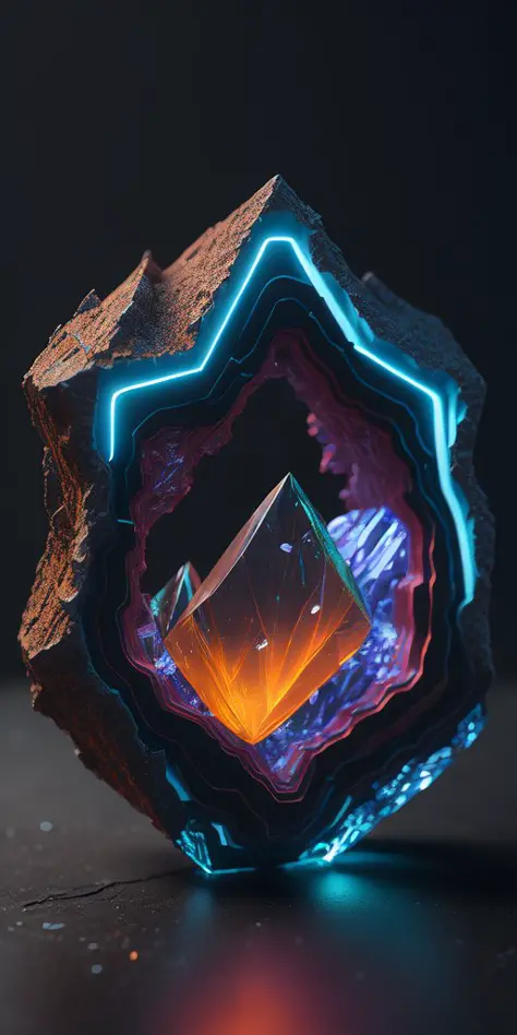 neon glowing sulphuric 3d realistic crystals in a cracked geode 16k, (dark shot:1.17), epic realistic, faded, ((neutral colors)), art, (hdr:1.5), (muted colors:1.2), hyperdetailed, (artstation:1.5), cinematic, warm lights, dramatic light, (intricate detail...