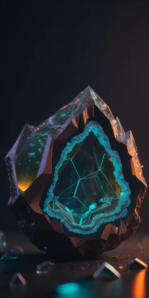 neon glowing sulphuric 3d realistic crystals in a cracked geode 16k, (dark shot:1.17), epic realistic, faded, ((neutral colors)), art, (hdr:1.5), (muted colors:1.2), hyperdetailed, (artstation:1.5), cinematic, warm lights, dramatic light, (intricate details:1.1), complex background, (rutkowski:0.8), (teal and orange:0.4)