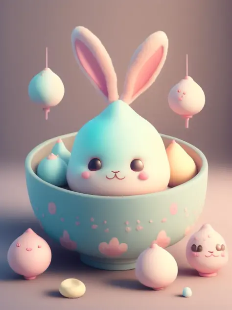 <lora:CuteClayEmojis:1>Chibi style,Dozens of tangyuan with rabbit ears,Very cute face,Very real,Chinese folk art style tangyuan,Chinese kitchen background,Steaming hot,It looks delicious.,Ultra high definition image quality,