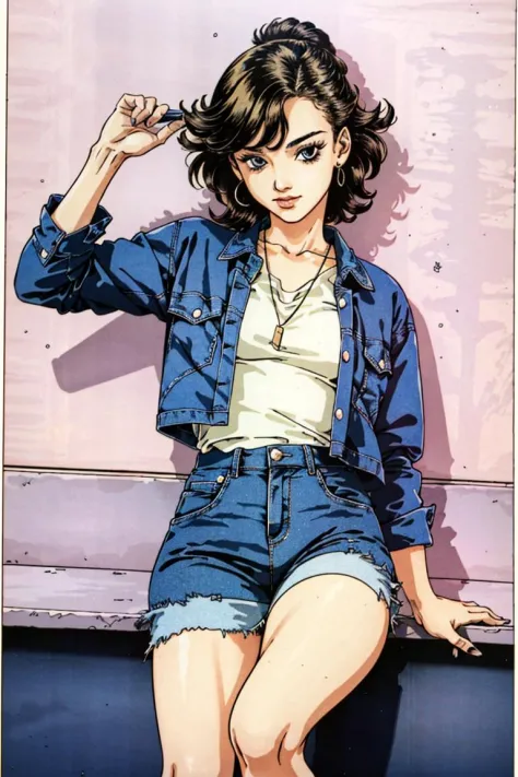 1girl, 1980s (style)  