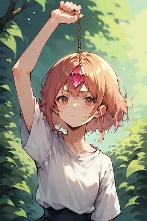 anime girl with butterfly on her head